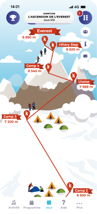 Capture d'écran du jeu Aventure à l'étape de l'Ascension de l'Everest