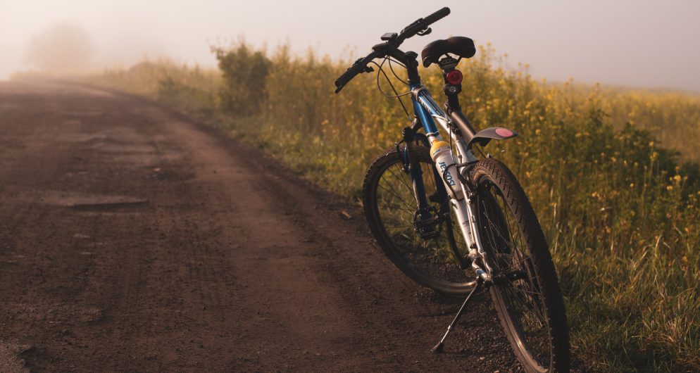 Vélo au bord d'un chemin